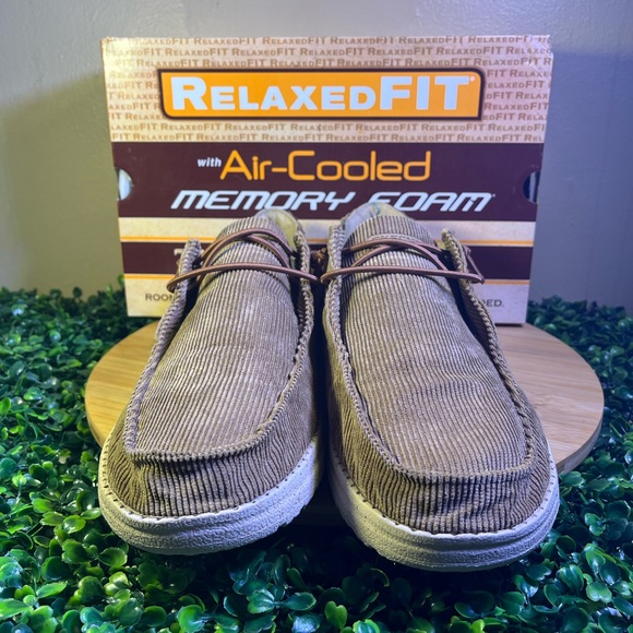 🔥 SKECHERS MELSON CORDUROY BROWN SLIP ON AIR COOLED MEMORY FOAM 21030 MEN SZ 11 - Picture 3 of 9